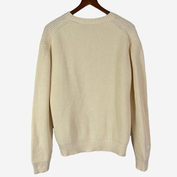 The Kooples Ecru Sweater With Patch Size M Pullover Crewneck Cotton Wool - Picture 5 of 12